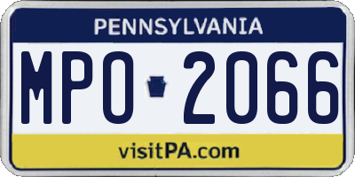 PA license plate MPO2066