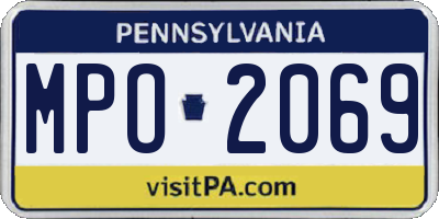 PA license plate MPO2069