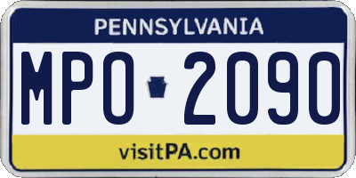 PA license plate MPO2090