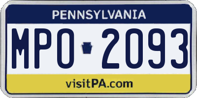 PA license plate MPO2093