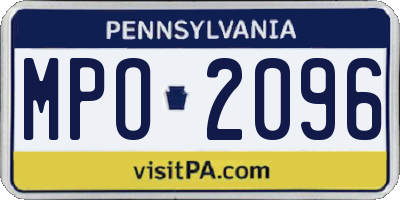 PA license plate MPO2096