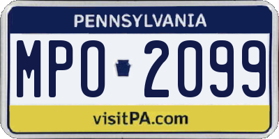 PA license plate MPO2099