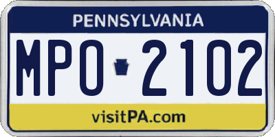 PA license plate MPO2102