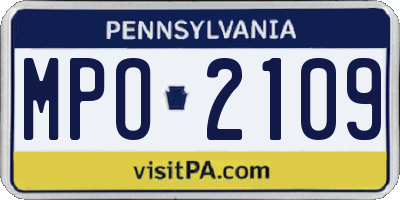 PA license plate MPO2109