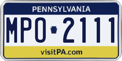 PA license plate MPO2111