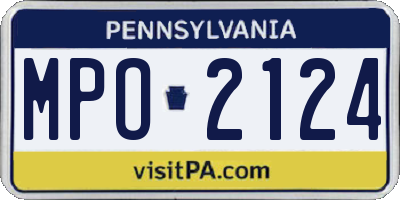 PA license plate MPO2124