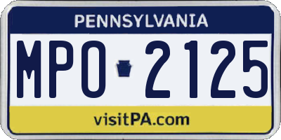 PA license plate MPO2125