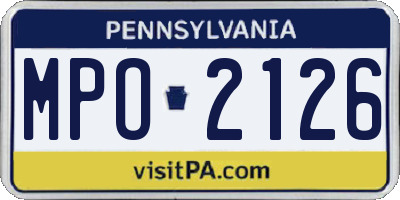PA license plate MPO2126