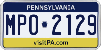 PA license plate MPO2129