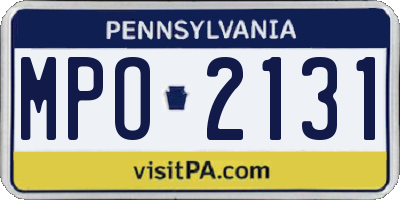 PA license plate MPO2131