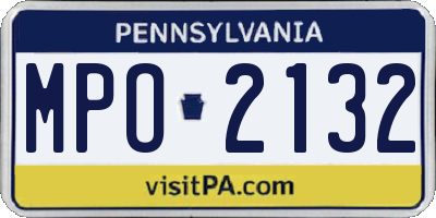 PA license plate MPO2132