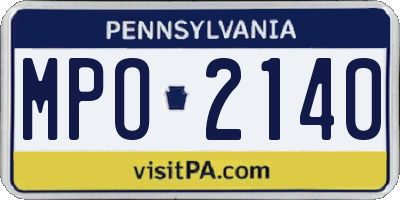 PA license plate MPO2140
