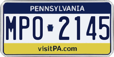 PA license plate MPO2145