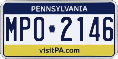 PA license plate MPO2146