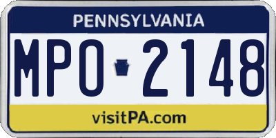 PA license plate MPO2148