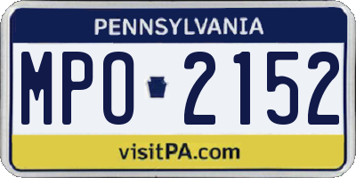 PA license plate MPO2152
