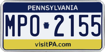 PA license plate MPO2155