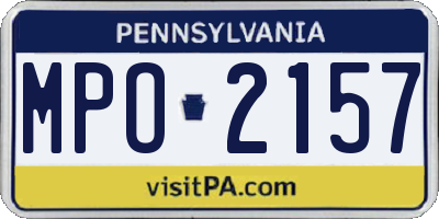PA license plate MPO2157