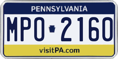 PA license plate MPO2160