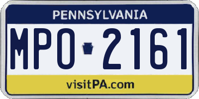 PA license plate MPO2161