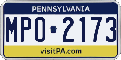 PA license plate MPO2173