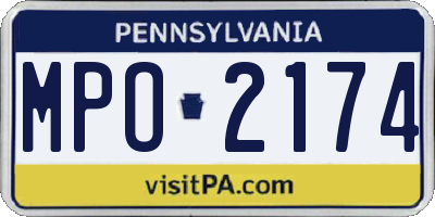 PA license plate MPO2174