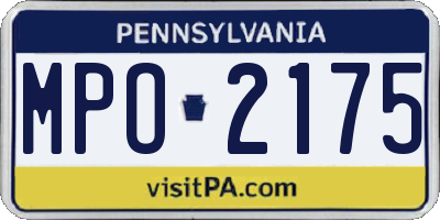 PA license plate MPO2175