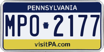 PA license plate MPO2177