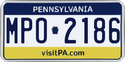 PA license plate MPO2186