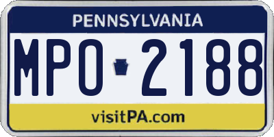 PA license plate MPO2188