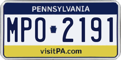 PA license plate MPO2191