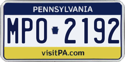 PA license plate MPO2192