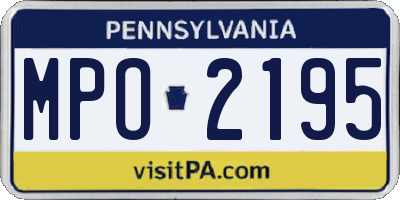 PA license plate MPO2195
