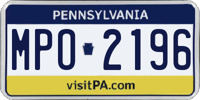 PA license plate MPO2196