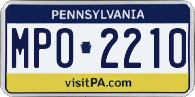 PA license plate MPO2210