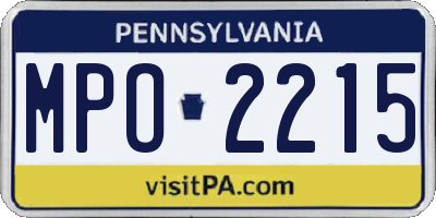 PA license plate MPO2215
