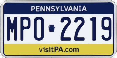 PA license plate MPO2219