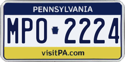PA license plate MPO2224