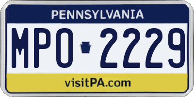 PA license plate MPO2229