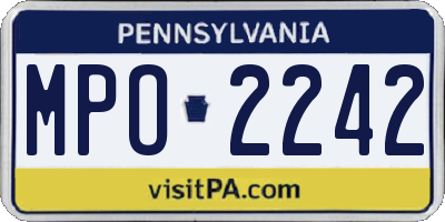 PA license plate MPO2242