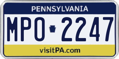 PA license plate MPO2247