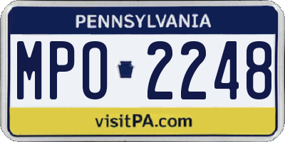 PA license plate MPO2248