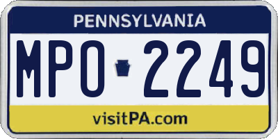 PA license plate MPO2249