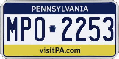 PA license plate MPO2253