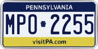 PA license plate MPO2255