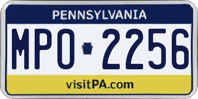PA license plate MPO2256