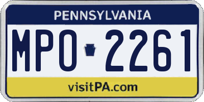 PA license plate MPO2261