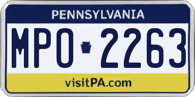 PA license plate MPO2263