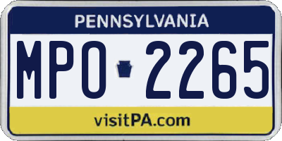PA license plate MPO2265