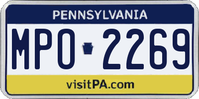 PA license plate MPO2269